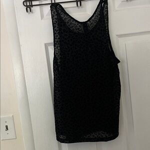 Black Leopard Print Sleeveless Top
